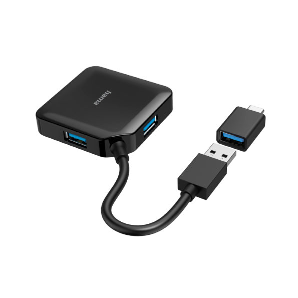 מפצל 4 USB כניסות + Adapter type C שחור – תמונה 2