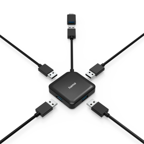 מפצל 4 USB כניסות + Adapter type C שחור – תמונה 3