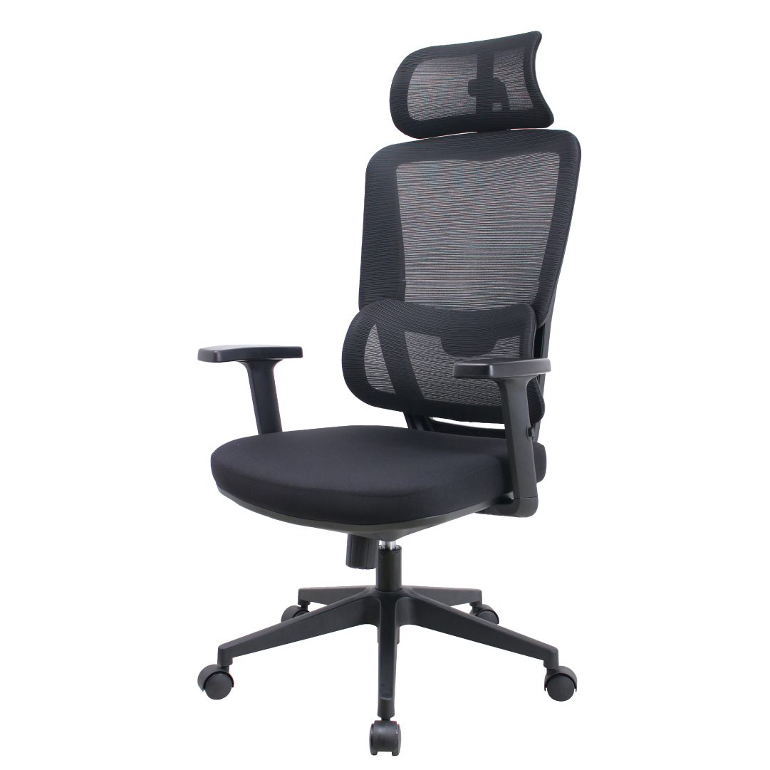 כיסא מנהל ארגונומי עם גב רשת ומשענת ראש – תמונה 6