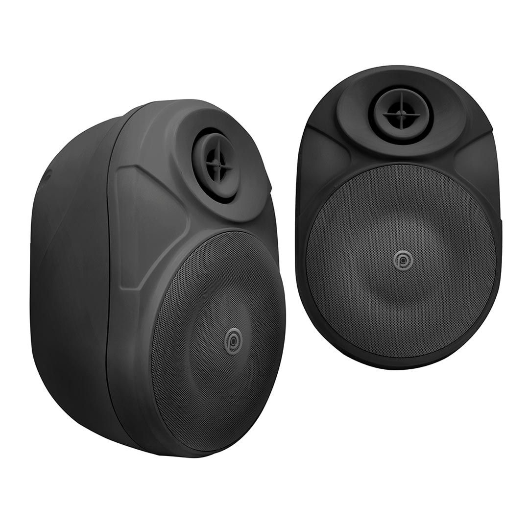 זוג רמקולים OUTDOOR מוגברים TWS שחור – תמונה 2