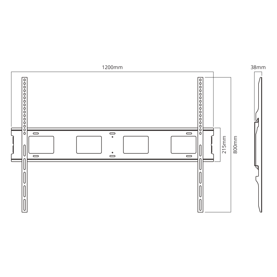 ”160-” מתקן תליה אוניברסלי צמוד קיר למסכים 60 – תמונה 2