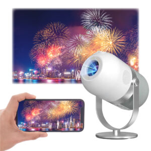 מקרן LED 5500 LUMENS,עם אנדרואיד עד "165, לבן