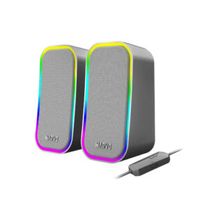 סט רמקולים גיימינג RGB אפור