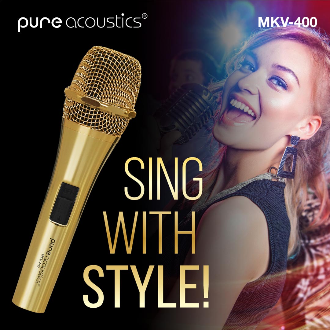 מיקרופון רגיש עם פלג מוזהב קול נקי וברור – תמונה 3