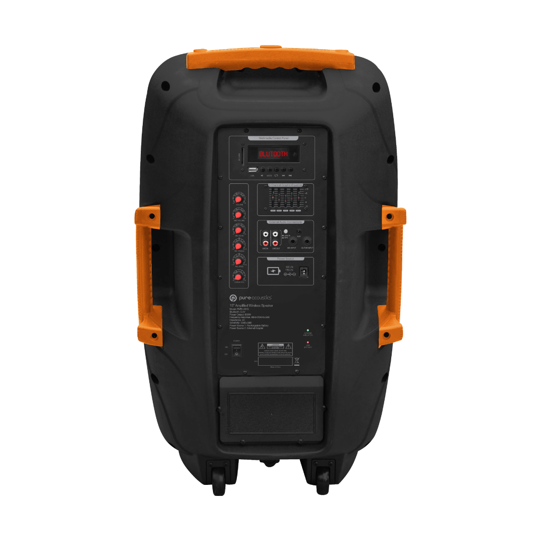 רמקול BT מוג' 15",2 מיקרופונים אלחוטיים,תדר 600W-FHU – תמונה 6